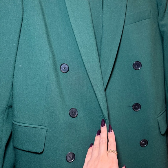 ZARA Emerald Green Double-Breasted Blazer & Trouser Set – Size S/XS - Picture 3 of 7